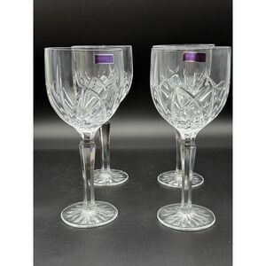 WATERFORD MARQUIS BROOKSIDE PATTERN SET OF 4 WINE GOBLETS 8 1/2" TALL NEW IN BOX